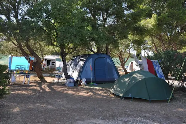 Tents on campsites near Leucate